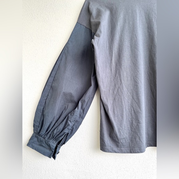 ZARA | Blue Bubble Sleeve Top - Picture 6 of 16